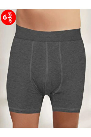 Erkek Füme Renk Likralı Boxer 6lı Paket Boxer Me031