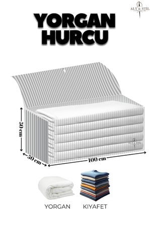 5 Adet Yorgan Hurcu 100x50x50 cm Büyük Boy Baza Altı Hurcu  Yorgan Ve Battaniye Saklama
