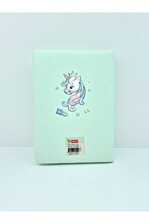 puffy pofuduk yeşil unicorn not defteri 3D kabartmalı  12*18 96yp