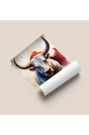 Çerçevesiz Poster , Dijital Baskı Soyut , Boğa "Hür" , Salon Ofis Dekorasyon , Poster