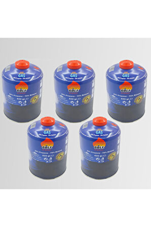5'li Set - GOLF Butan Propan Kamp Gazı Valfli Kartuş 450 GR