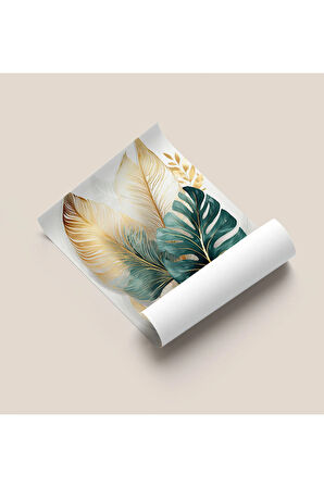 Çerçevesiz Poster, Dijital Baskı, Monstera , Ofis Salon Oturma Odası Dekorasyon , Poster