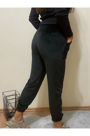 Kadife Eşofman - Fransız Kadife Eşofman Alt 2 Cepli Bel-paça Lastikli