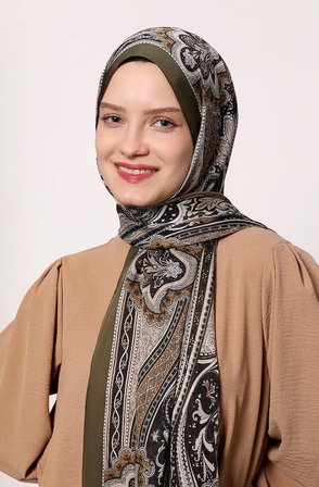 LuvenSara Hint İpeği Şal Koyu Yeşil