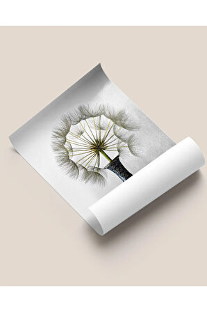 Çerçevesiz Poster Çini Vazoda Karahindiba Çiçeği