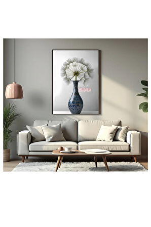 Çerçevesiz Poster Çini Vazoda Karahindiba Çiçeği