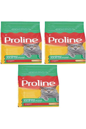 Pro Line Sterilised Tavuklu Kısır Kedi Maması 1.2 Kg*3 Adet