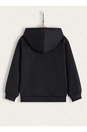 Çocuk Tasarım Kuromi Mor Baskılı Kapüşonlu Sweatshirt Pamuklu