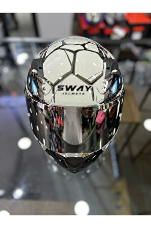 Sway 820 Full Face Aynalı Vizör Kapalı Motosiklet Kaskı XL Beden Beast Model