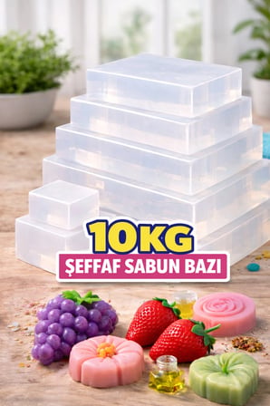 Şeffaf Gliserinli Sabun Bazı ON KG Kolay Erir Yüksek Nemlendirme Doğal Sabun Yapımı Premium Kalite