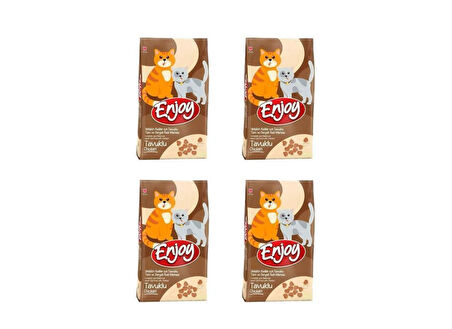 Enjoy Tavuk Etli Yetişkin Kedi Maması 1 Kg X 4 Adet