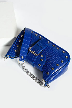 Bony ma zımbalı timsah desenli kol çantası