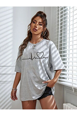 LUNAVISTA Kalp Atışı Baskılı unisex T-shirt