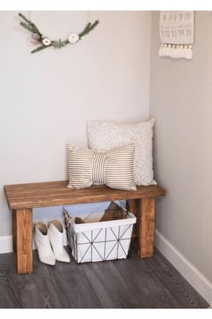 DizyWood Masif Ahşap Bank Bench 95 x 30 x 40 cm – Dekoratif Oturma Bankı