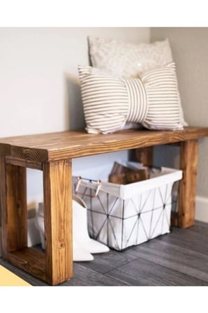 DizyWood Masif Ahşap Bank Bench 95 x 30 x 40 cm – Dekoratif Oturma Bankı