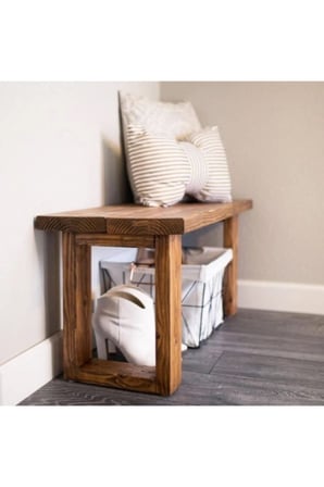 DizyWood Masif Ahşap Bank Bench 95 x 30 x 40 cm – Dekoratif Oturma Bankı
