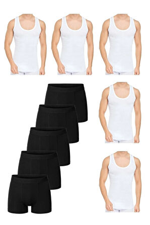 10 Parça Atlet Ve Boxer Takımı Ekonomik Paket 5 Boxer 5 Atlet