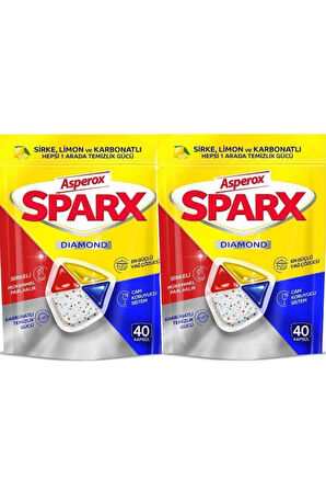 Sparx Diamond Bulaşık Makinesi Kapsülü 40'lı x 2 Adet