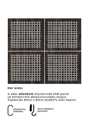 Lazer Kesim Sarkıt Paravan, Ahşap Seperatör, Panel Levha Seti Dekorasyon  Oda Bölücü çizgi desenli