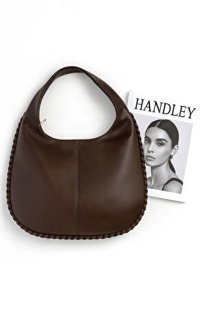 Lüks Büyük Kapasiteli Düğüm Detaylı Omuz Çantası