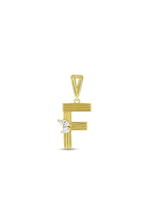 Altın F Harf Kolye Ucu - 14K