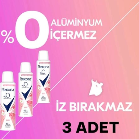 Rexona Kadın Sprey Deodorant Musk %0 Alüminyum 48 Saat Ter Kokusuna Karşı Koruma 150 Ml X3