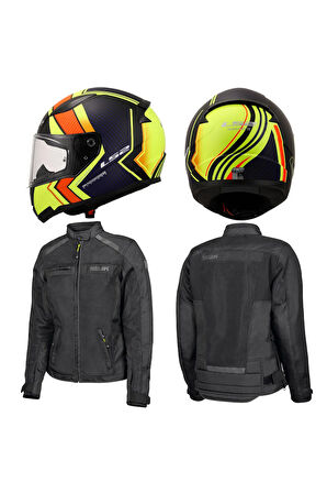 MOTOSİKLET KADIN HEVIK SCIROCCO MONT RAPID 2 EXTRA NEON KASK SET