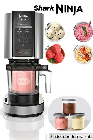 Ninja Ice Cream Maker - Yoğurt, Gelato, Sorbe, Smoothie Kasesi, Milkshake Dondurma Makinesi