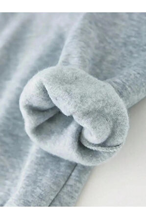 Kız\Erkek Çocuk Gri Bilardo Topu Sırt Baskılı Kapşonlu Sweatshirt