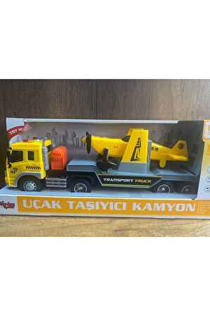 SÜRTMELİ UÇAK TAŞIYAN KAMYON SESLİ IŞIKLI KIRILMAZ UÇAK TAŞIYAN KAMYON OYUNCAK