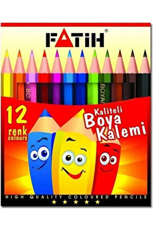 12 Li Yarım Boy Kuru Boya Kalemi