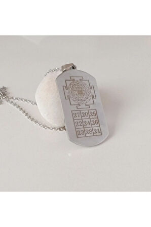 Gümüş Sri Yantra Ve Kubera Yantra Kolye