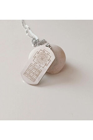 Gümüş Sri Yantra Ve Kubera Yantra Kolye