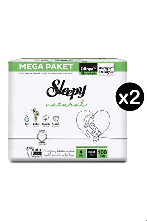 Sleepy Natural 4 Numara Maxi 200'lü Külot Bez