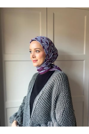 Çiçek Baharı Desen Bambu Eşarp