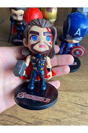 Thor Spiderman Ironman Kaptan Amerika Batman Superman Figür 6'lı Süper kahraman Figür Seti