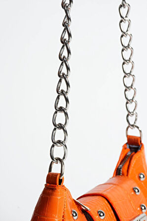 Bony ma zımbalı timsah desenli kol çantası