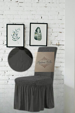 1 Adet Bürümcük Etekli Likralı Esnek Yıkanabilir Sandalye Kılıfı,45x45x60 Ölçüde Sandalye Örtüsü
