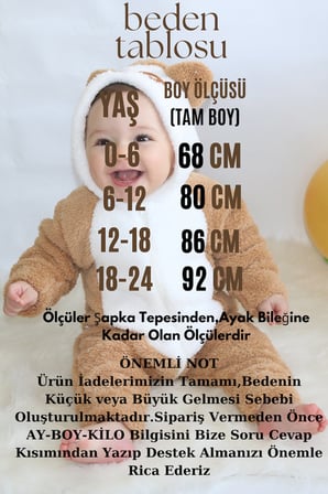 Welsoft Peluş Fermuarlı Kışlık Unisex Kız Erkek Bebek Uyku Tulumu Bebek Tulumu Çocuk Tulumu Kostümü - Siyah-Beyaz / Çok Renkli / 0-6 Ay