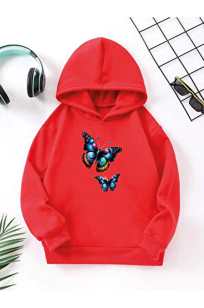 Çocuk Kapüşonlu Baskılı Sweatshirt