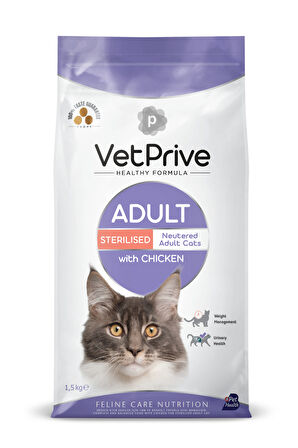 Vet Prive Kısırlaştırılmış Tavuklu Kedi Maması 1,5 Kg