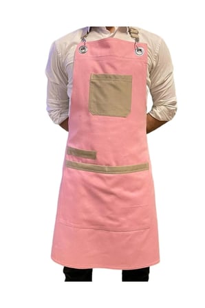 Pembe Trend Önlük Cafe Restoran Ayarlanabilir Askılı Önlük Model