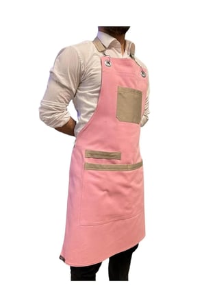 Pembe Trend Önlük Cafe Restoran Ayarlanabilir Askılı Önlük Model