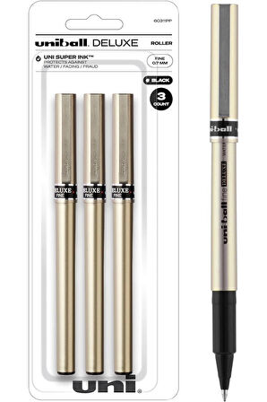 uni-ball deluxe roller 3 lü (2 adet mavi +1 adet siyah)