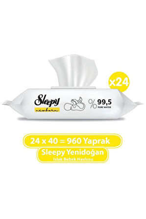 Sleepy Yenidoğan Islak Bebek Havlusu 24x40 (960 Yaprak)