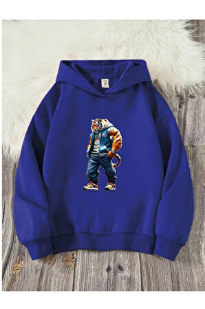 Çocuk Kapüşonlu Baskılı Sweatshirt