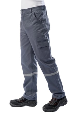 Reflektörlü Pamuk 16/12 Gabardin Komando Cepli İş Pantolonu