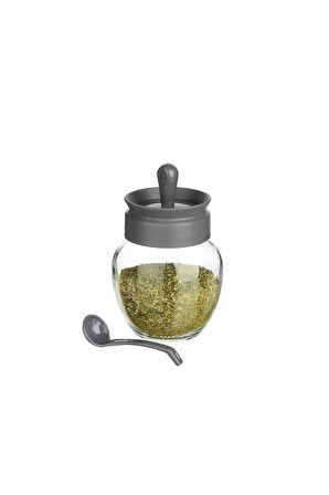 12 Adet Kapağı Kendinden Kaşıklı Cam Baharatlık Seti