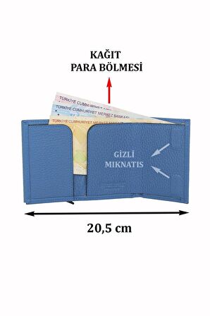  Taba Mekanizmalı Kartlık Unisex Mıknatıslı Kağıt Para Bölmeli