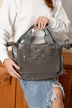 Kadın Kolon Askılı Elden Tutmalı Çok Cepli Çanta